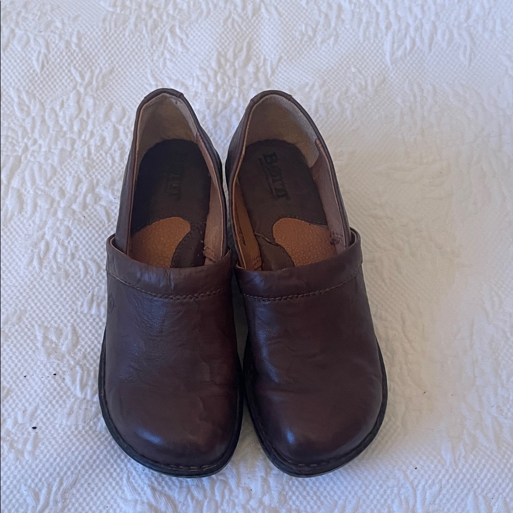 Born Chestnut Leather Loafers
